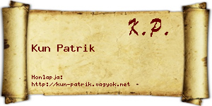 Kun Patrik névjegykártya